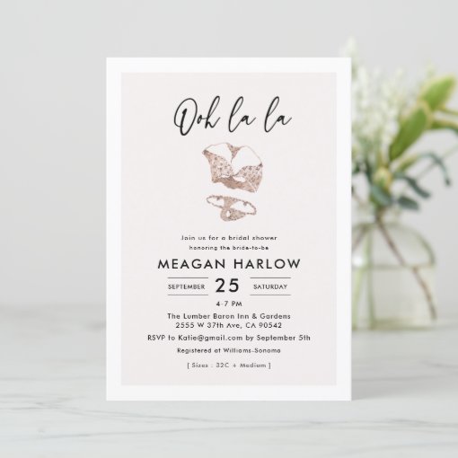 Ooh La La Lingerie Bridal Shower Shower Invitation Zazzle