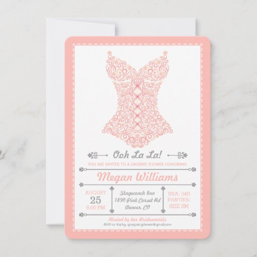 Ooh La La Pink Lingerie Party Invitation Zazzle