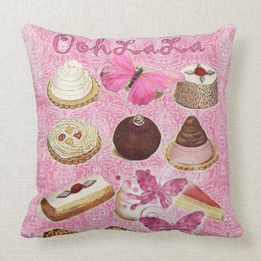 Oohlala temptation cookies Vintage Pink Paris Pillow
