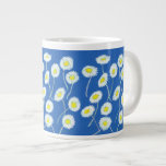 Oops-a-Daisy Jumbo Mug, White, Yellow, Blue