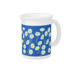 Oops-a-Daisy Pitcher or Jug, White, Yellow, Blue