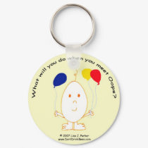 Oops with Balloons Keychain by lisajparker Oops with Balloons Keychain