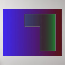 Op Art Alone To The Right Blue White Green Red Print