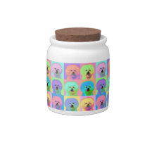 Op Art - Bichon Frise Candy Jar