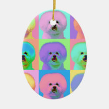 Op Art - Bichon Frise Christmas Tree Ornament