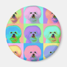 Op Art - Bichon Frise Fridge Magnet