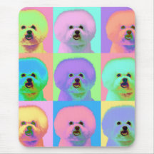 Op Art - Bichon Frise Mousepads