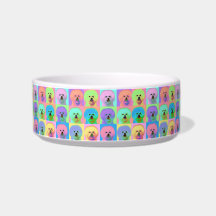 Op Art - Bichon Frise Pet Food Bowls