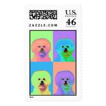 Op Art - Bichon Frise Postage