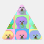 Op Art - Bichon Frise Triangle Sticker
