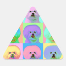Op Art - Bichon Frise Triangle Sticker