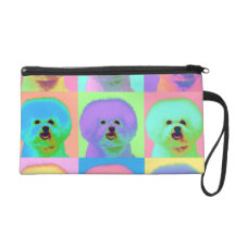 Op Art - Bichon Frise Wristlet Purse