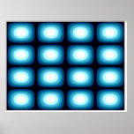 Op Art Blue Blobs posters