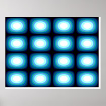 Op Art Blue Blobs Print