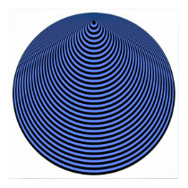 Op Art Concentric Circles Blue Over Black posters by CVADRAT Op Art Concentric Circles Blue Over Black posters