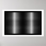 Op Art Convex Concave Circles White Over Black Pro posters