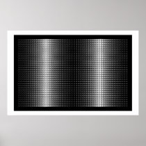 Op Art Convex Concave Circles White Over Black Pro Posters