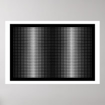 Op Art Convex Concave Squares White Over Black Pro Poster