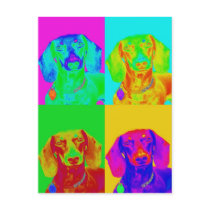 Op Art Dachshund Post Card