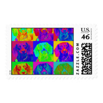 Op Art Dachshund Postage Stamp