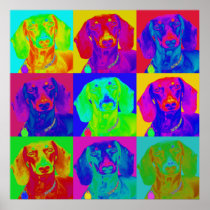 Op Art Doxie Poster