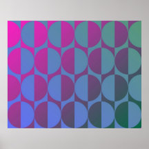 Op Art Facing Each Other Green Blue And Magenta Gr Posters