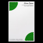 Op Art Fan - Green and Black stationery