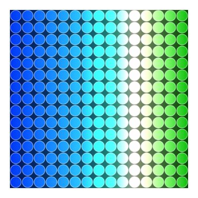 Op Art Gradient Polka Dots Blue Green White Posters by CVADRAT