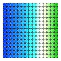 Op Art Gradient Polka Dots Blue Green White posters by CVADRAT Op Art Gradient Polka Dots Blue Green White posters