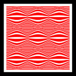 Op Art Lines and Spheres 01 - Red and White posters