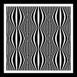 Op Art Lines and Spheres 02 - Black and White posters