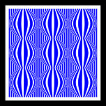 Op Art Lines and Spheres 02 - Blue and White posters