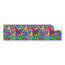 Op Art Pitbull Bumper Sticker