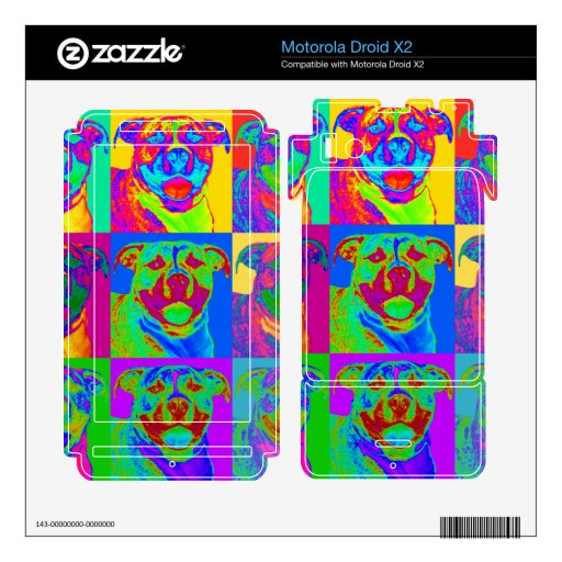 Op Art Pitbull Motorola Droid X2 Skin