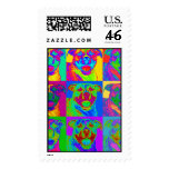 Op Art Pitbull Postage Stamp