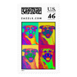 Op Art Pitbull Postage Stamps