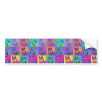 Op Art - Siberian Husky Bumper Stickers