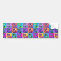 Op Art - Siberian Husky Bumper Stickers