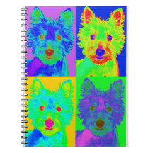 Op Art - West Highland Terrier Spiral Notebook
