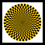 Op Art Wheel - Amber and Black posters