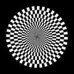 Op Art Wheel - Black and White on Black posters