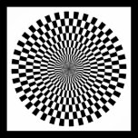 Op Art Wheel - Black and White posters
