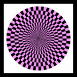 Op Art Wheel - Light Violet and Black posters