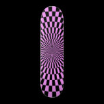 Op Art Wheel - Light Violet and Black skateboards