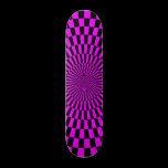 Op Art Wheel -Magenta and Black skateboards
