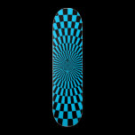 Op Art Wheel - Sky Blue and Black skateboards