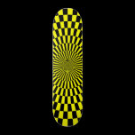 Op Art Wheel - Yellow and Black skateboards