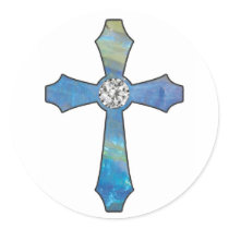 Opal & Diamond Jewel Cross Stickers