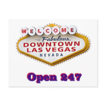 Open 247 Downtown Las Vegas Postcards