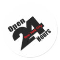 Open 24 Hours stickers